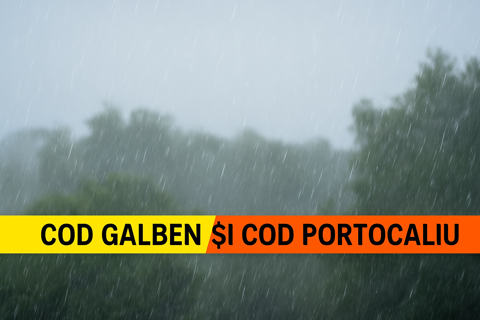 Cod galben și portocaliu de ploi torențiale și vijelii în România. Avertisment ANM pentru mai multe regiuni