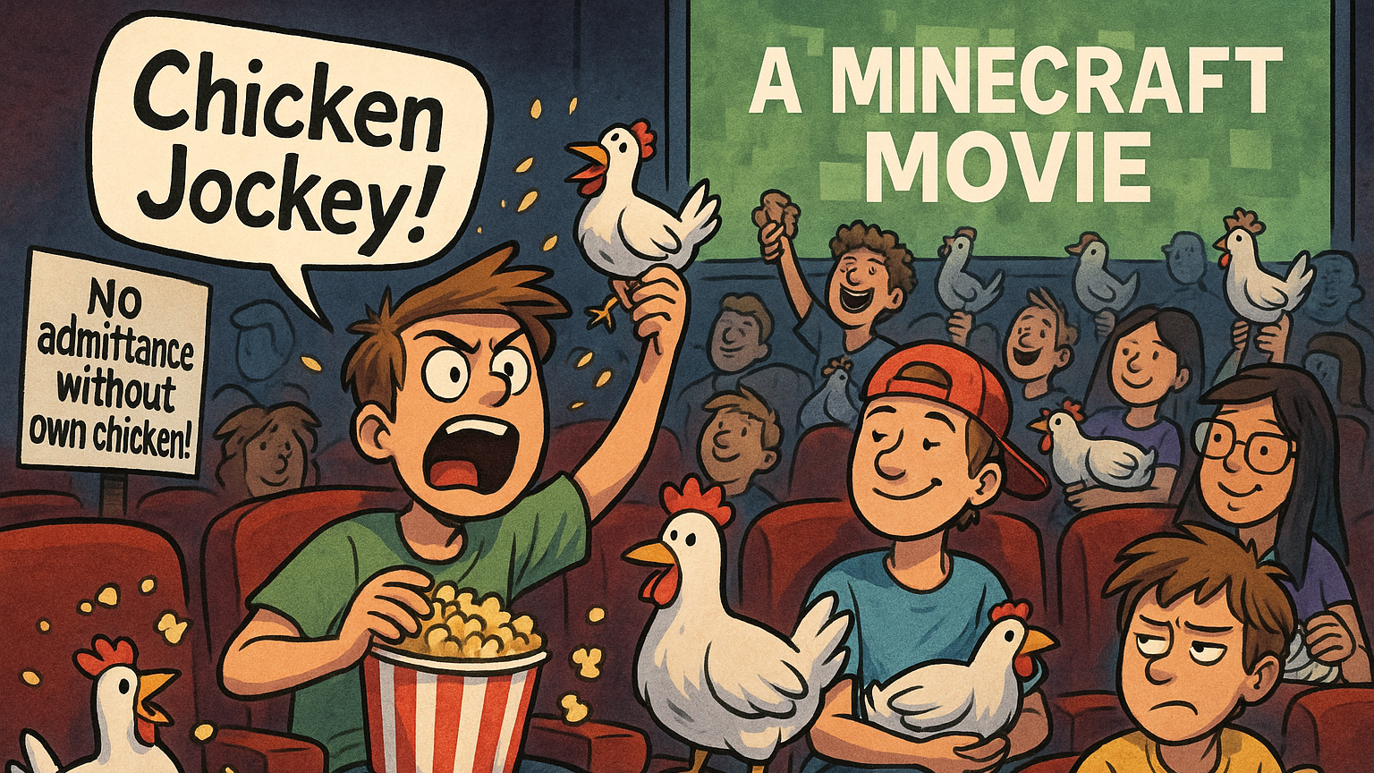 Haos la cinema din cauza replicii „Chicken Jockey” din filmul Minecraft: TikTok-ul a declansat nebunia