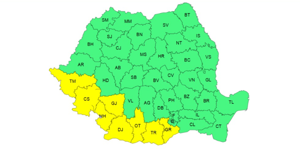 Alertă meteo: Cod Galben de căldură în sud-vestul României – cum să te protejezi