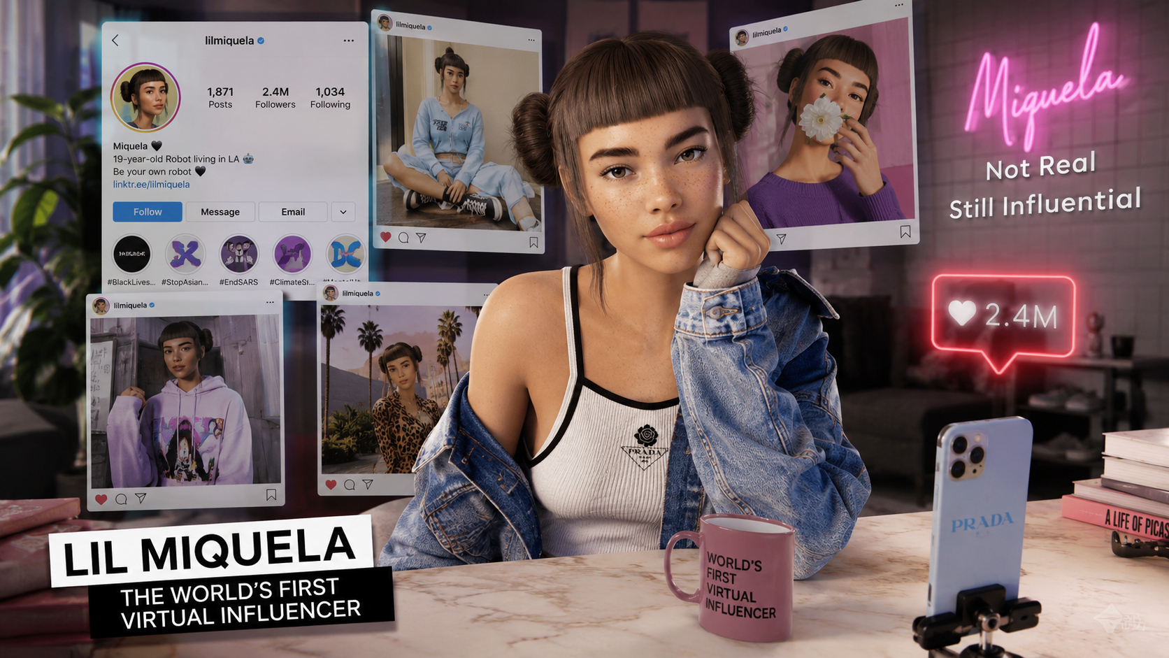 Miquela are 2,6 milioane de fani, contracte cu Prada și o viață perfectă. Problema e... că nu există.