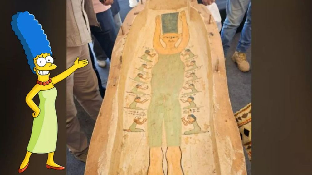 Pictura „Marge Simpson” descoperită pe un mormânt egiptean antic devine virală imagine postare
