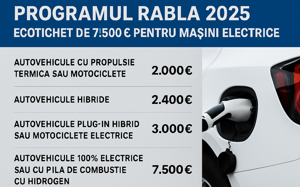 Programul Rabla 2025: Ecotichet de 7.500 € pentru mașini electrice imagine postare