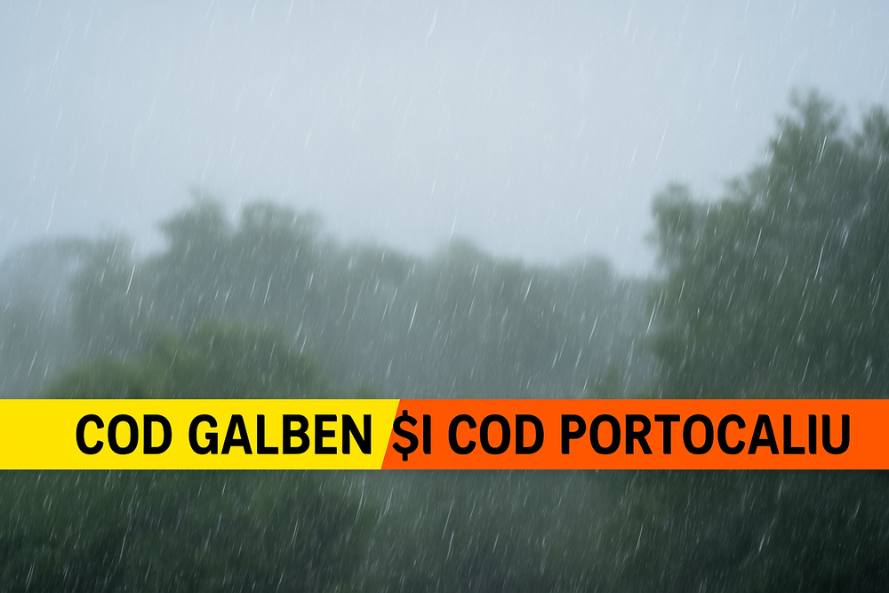 Cod galben și portocaliu de ploi torențiale și vijelii în România. Avertisment ANM pentru mai multe regiuni imagine postare