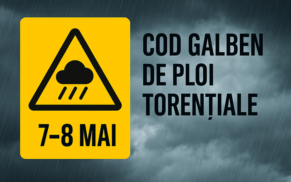 Cod galben de ploi torențiale și vânt puternic pe 7 și 8 mai: județele afectate imagine postare