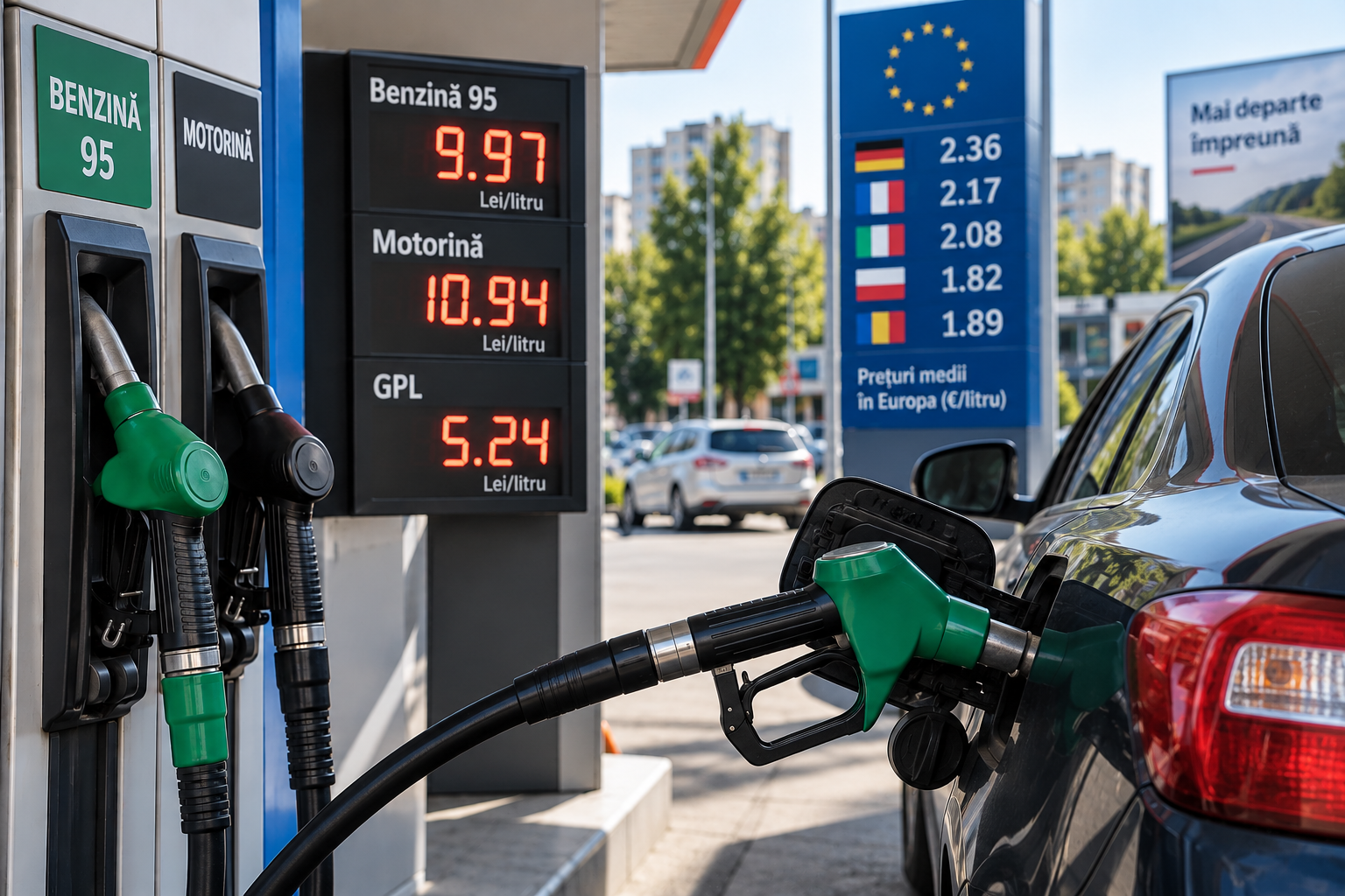 Motorina se apropie de 11 lei, deși acciza e redusă la maximum. România rămâne totuși sub media UE la pompă imagine postare