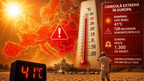 Caniculă istorică în România și în toată Europa: cod roșu, 41°C și 128 de recorduri într-o zi. Bilanț de peste 1.300 de morți pe continent imagine postare