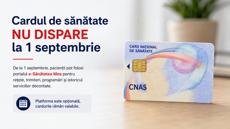 Cardul de sănătate nu dispare la 1 septembrie. Ce se schimbă odată cu lansarea e-Sănătatea Mea imagine postare