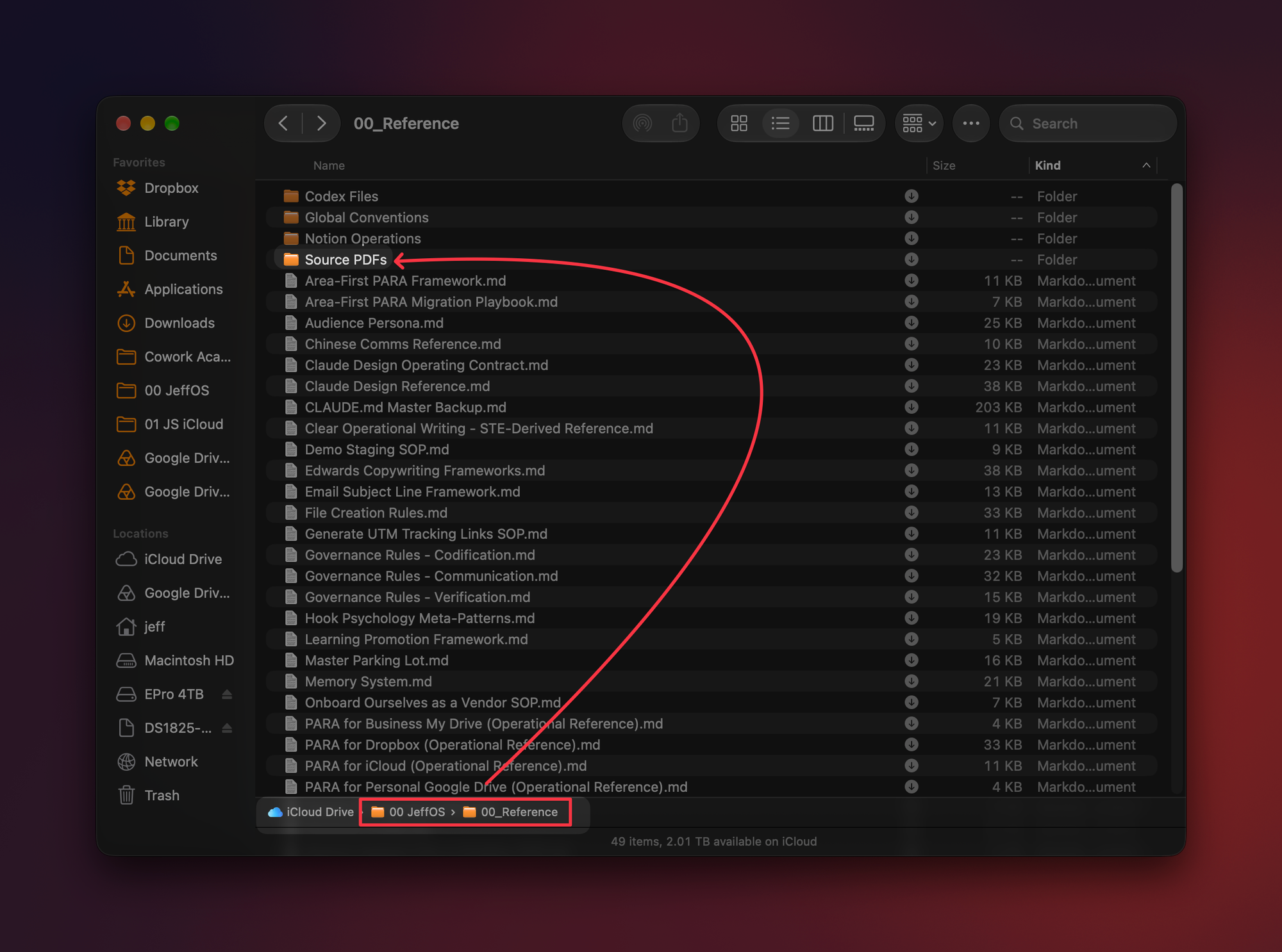 Original PDFs kept separately in a Source PDFs folder.