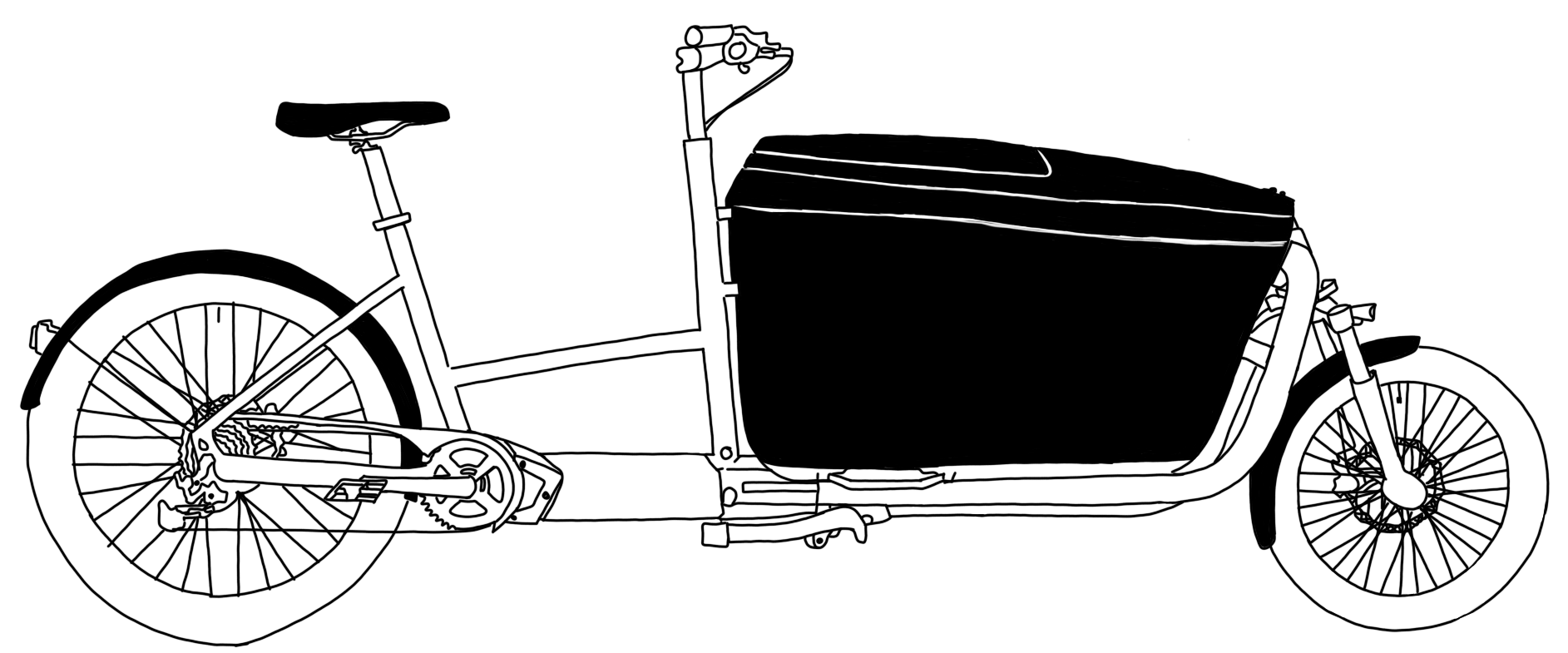 Dessin du vélo cargo Douze G4