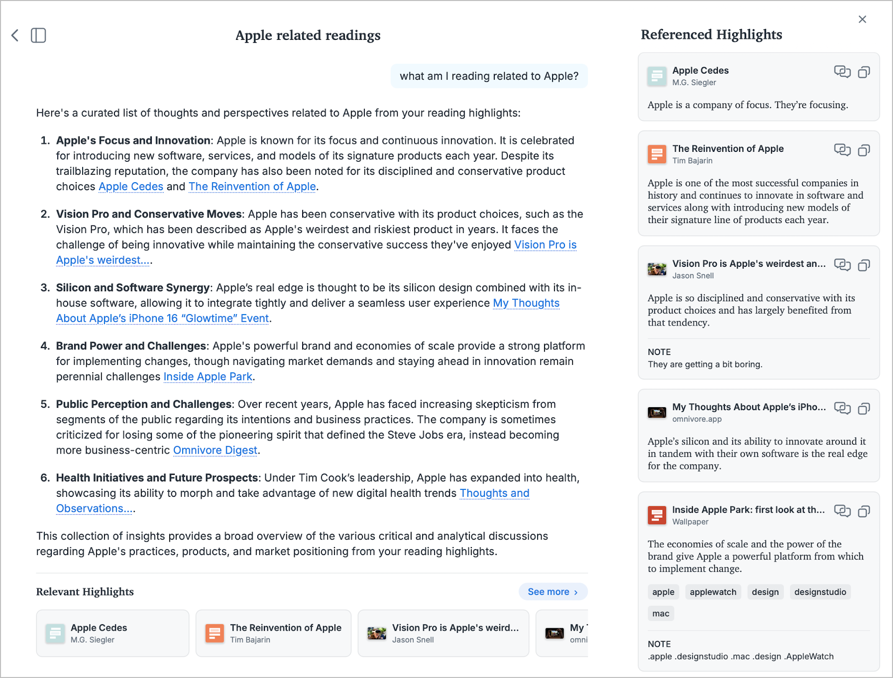 Prompting my text highlights in Readwise. Could be quite useful.
