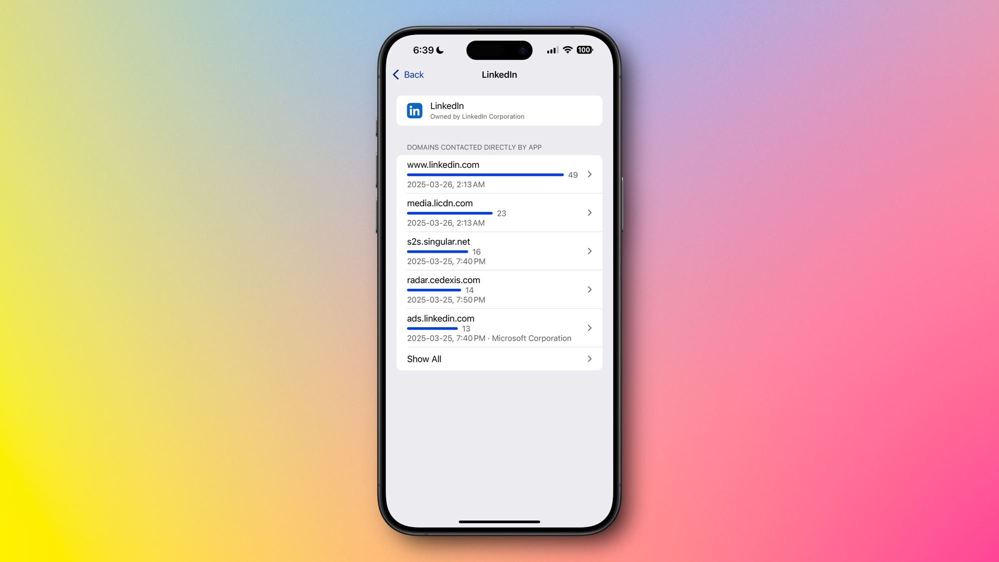 Tracking inside LinkedIn.