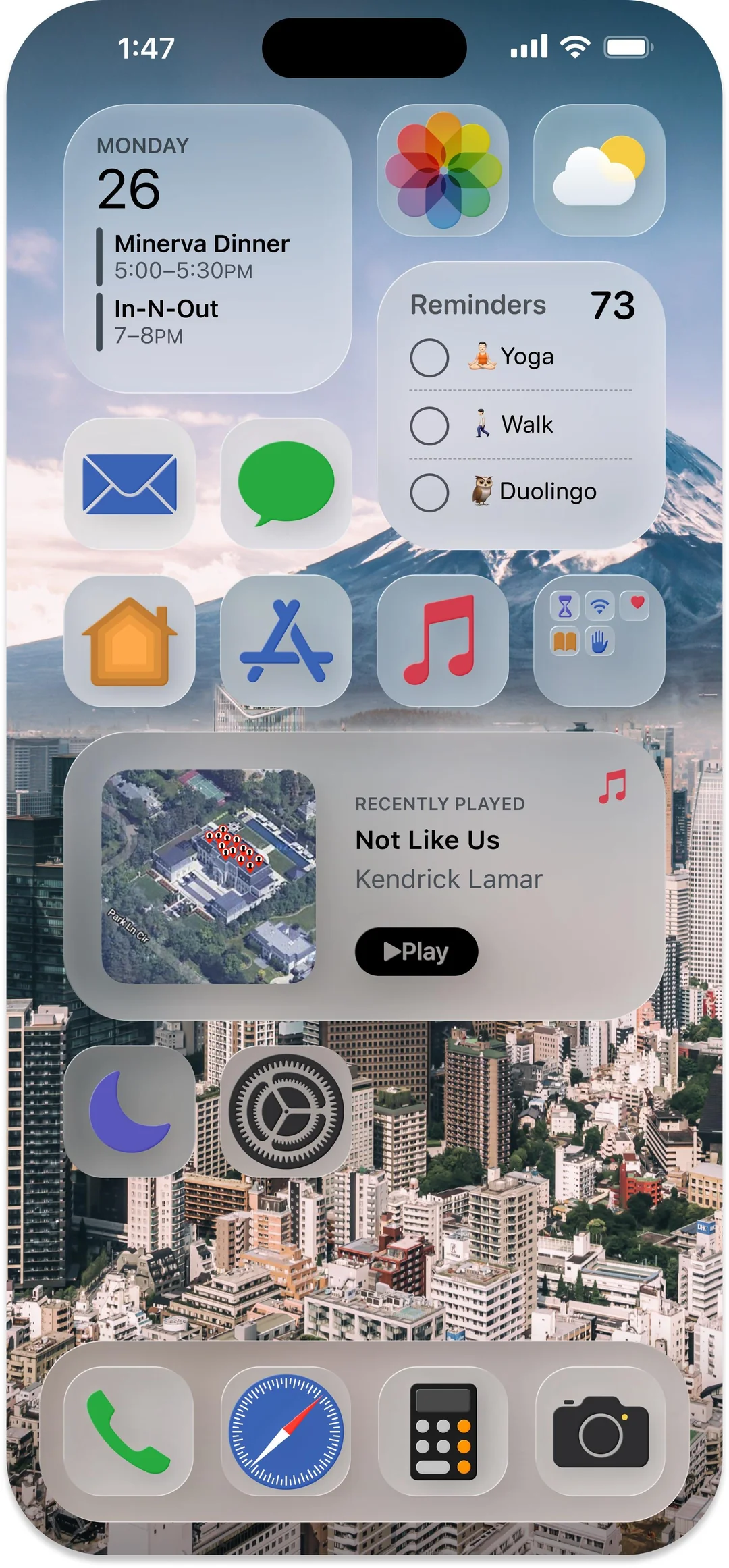 Frost Glass instead of Liquid Glass seems better to me