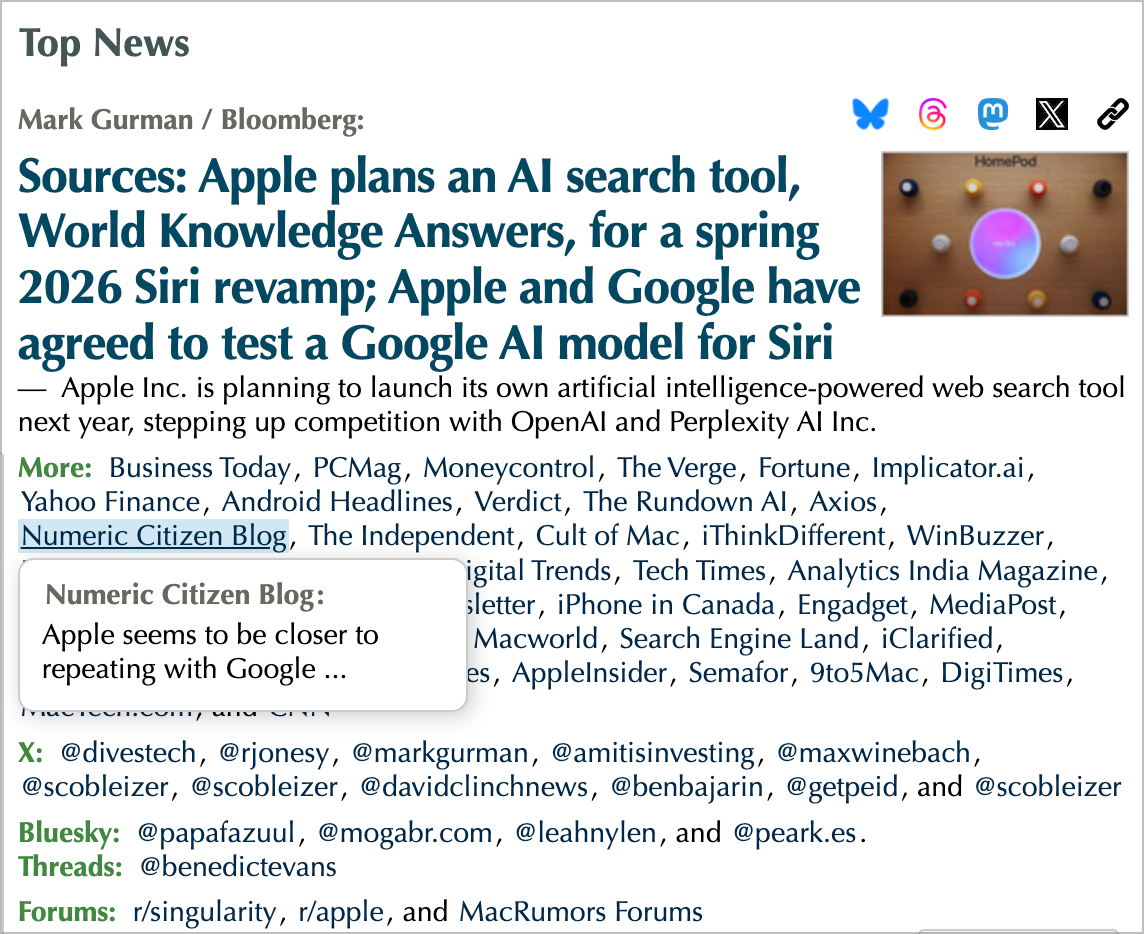 I make it to the Techmeme website front page!