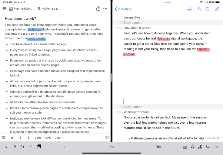 URL information is lost while pasting a text block. Frustrating.