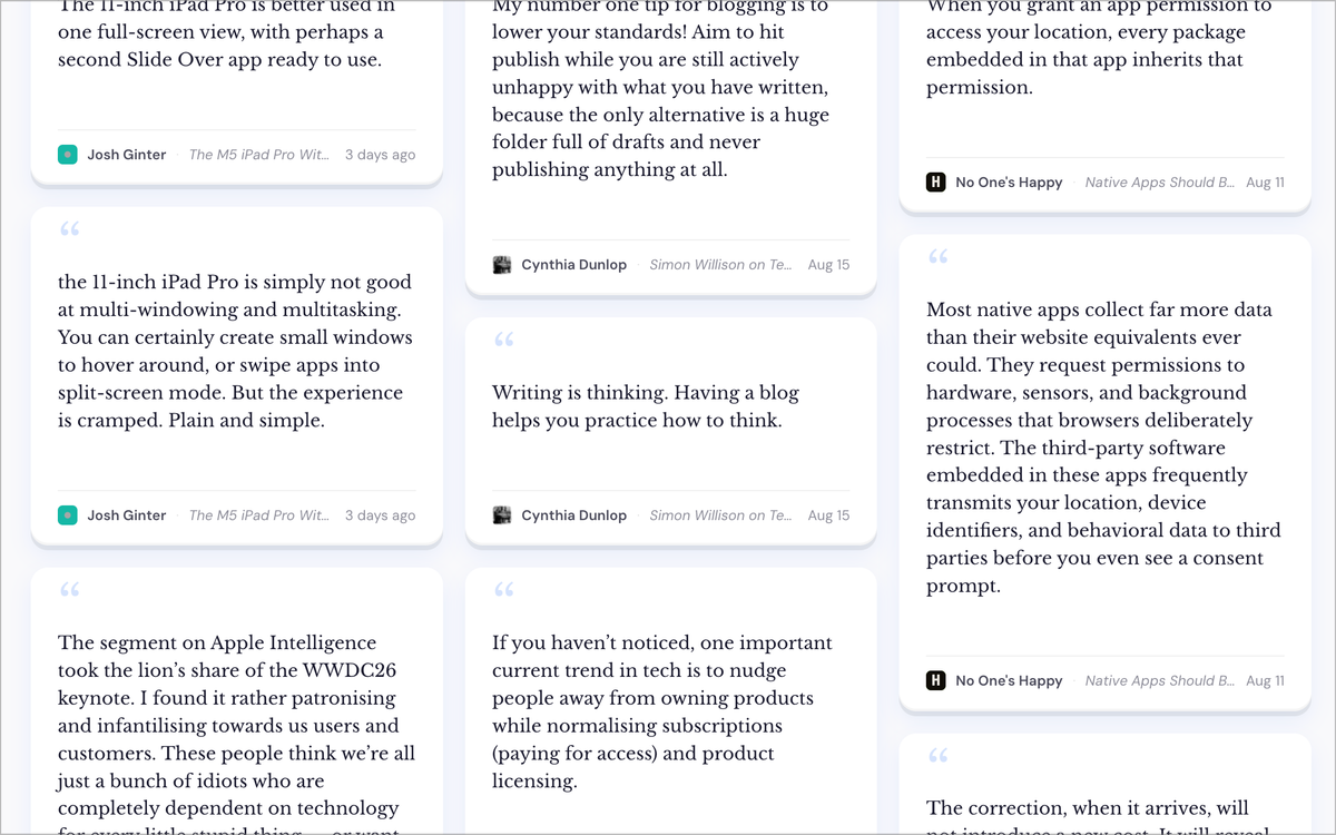 On Integrating Quick Reads Into My Digital Ecosystem