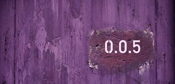 Purple background with the number 0.0.5 printed on 