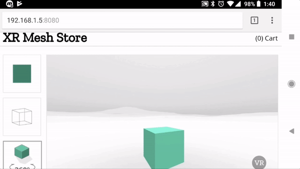 Entering VR mode with Android Google Pixel (Chrome + Daydream)