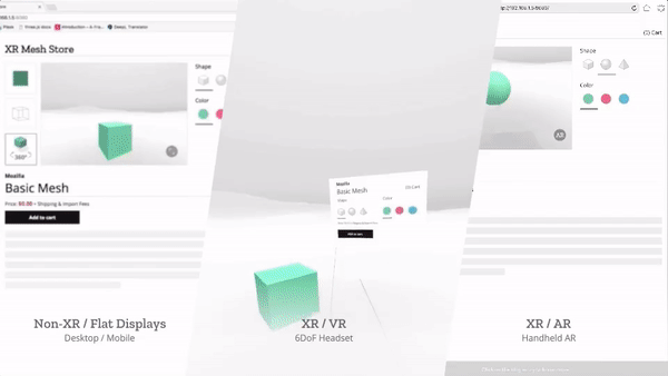 XR Store demo working on multiple platforms