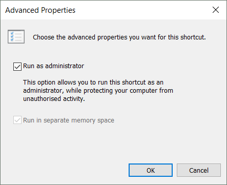 Properties_Shortcut_Administrator_Mode