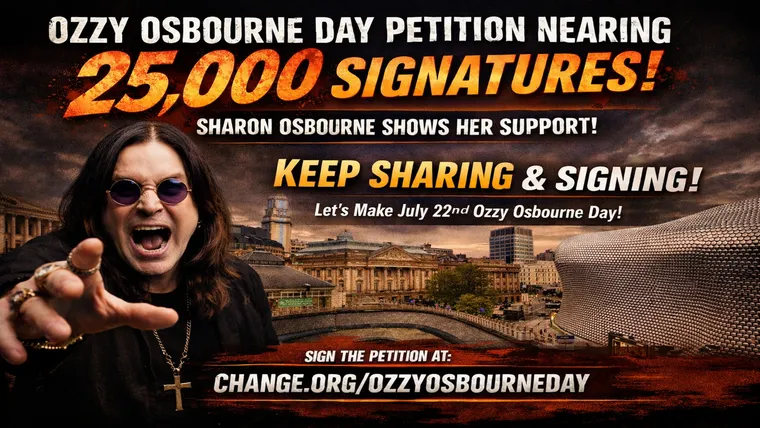 Ozzy Osbourne Day Petition Nears 25,000 Signatures as Sharon Osbourne Shows Continued Support