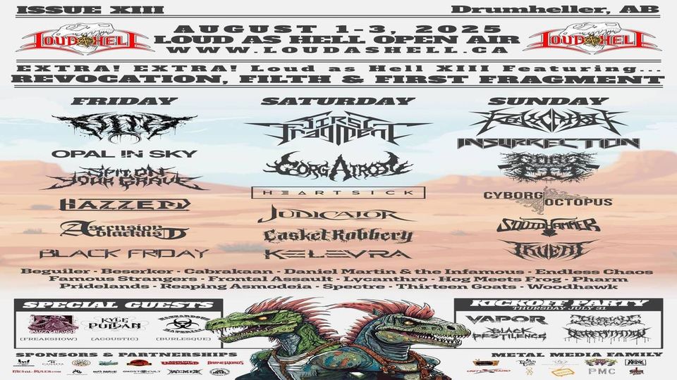 LOUD AS HELL Open Air Festival Announces 2025 Lineup w/ REVOCATION, FIRST FRAGMENT, FILTH, INSURRECTION, GORGATRON, OPAL IN SKY and more!