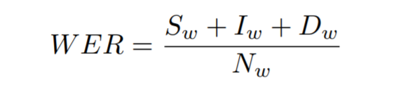 word error rate