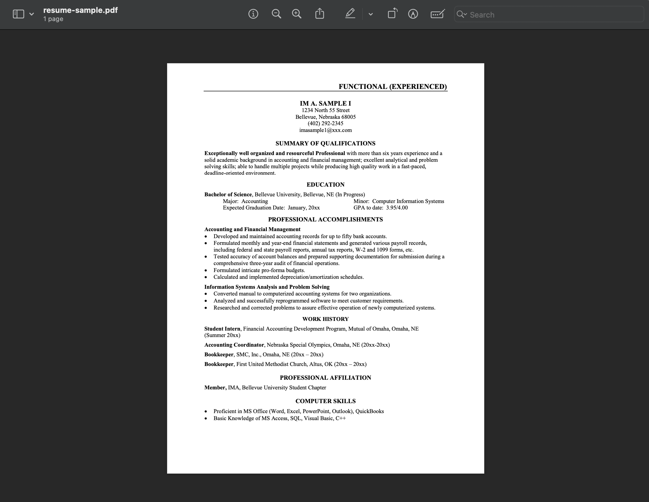 Resume Sample