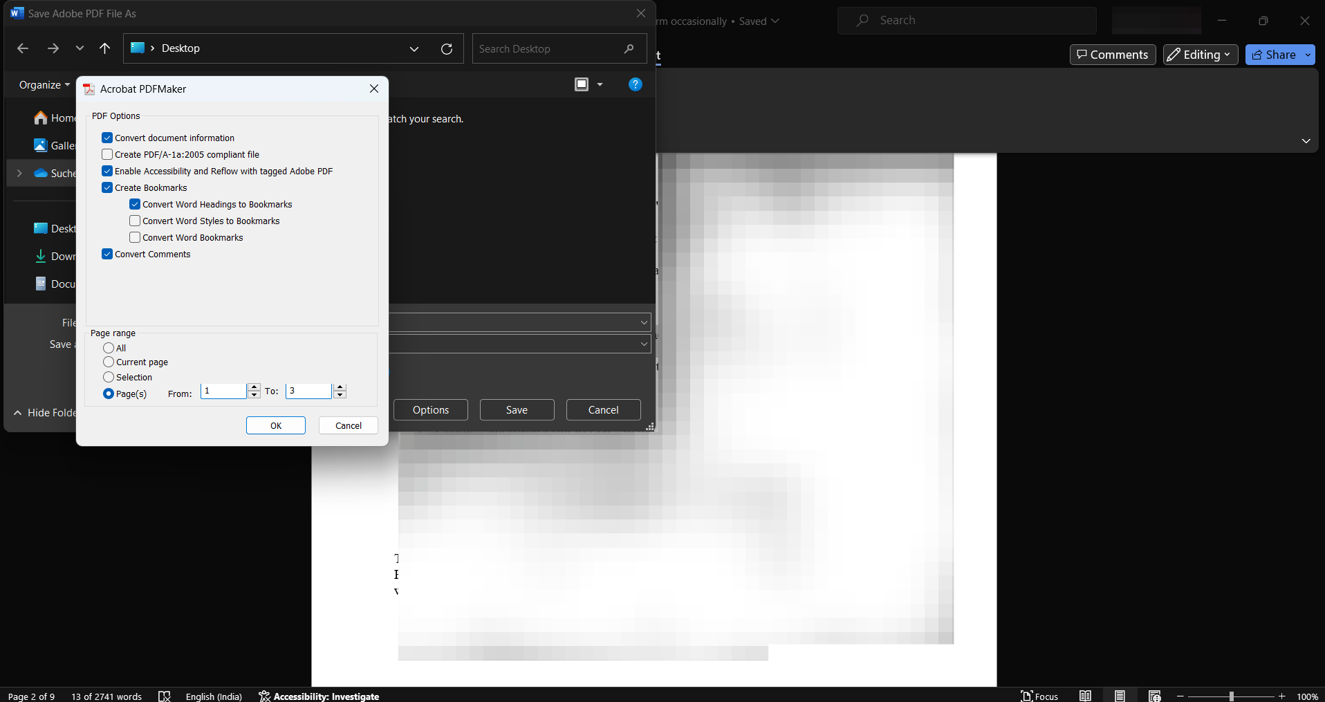 Extract pages from Word docs with the Adobe PDF Maker add-in. Convert your Word document to PDF, open it in Adobe Acrobat, and use the 'Organize Pages' tool to extract, delete, or reorder pages. Save the extracted pages as a new PDF file for easy sharing and distribution.