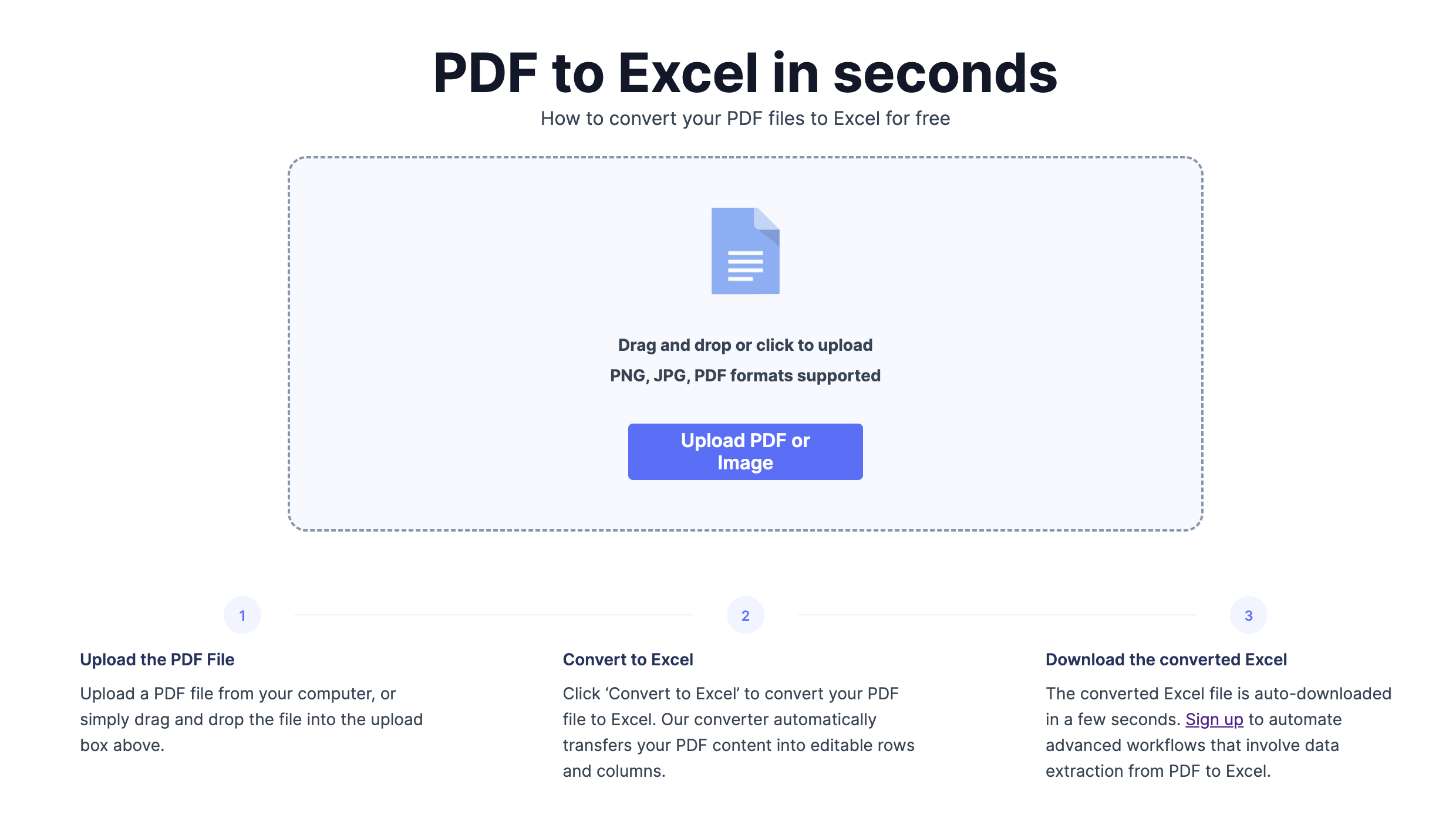 Nanonets' PDF to Excel Converter