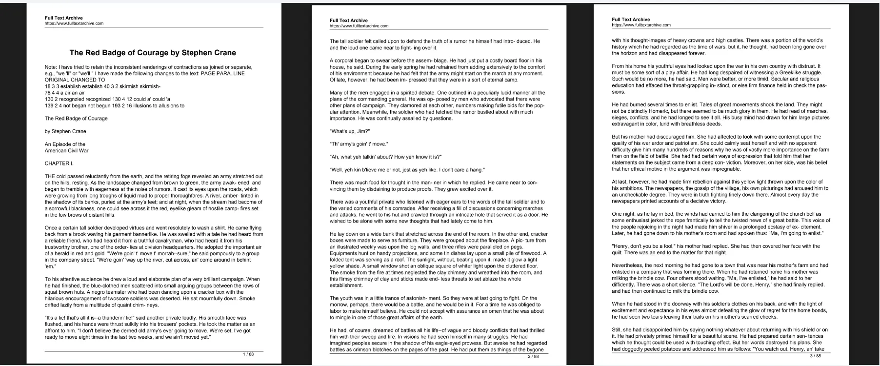 Pages used for Data Extraction using the LLM APIs