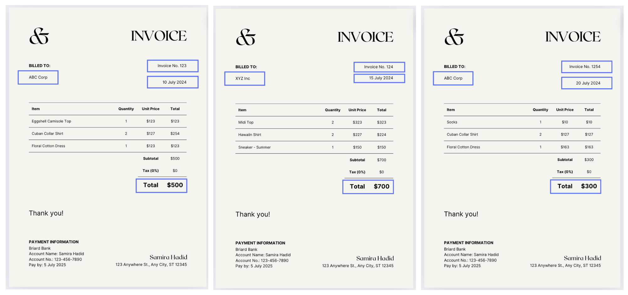 Document Index Example