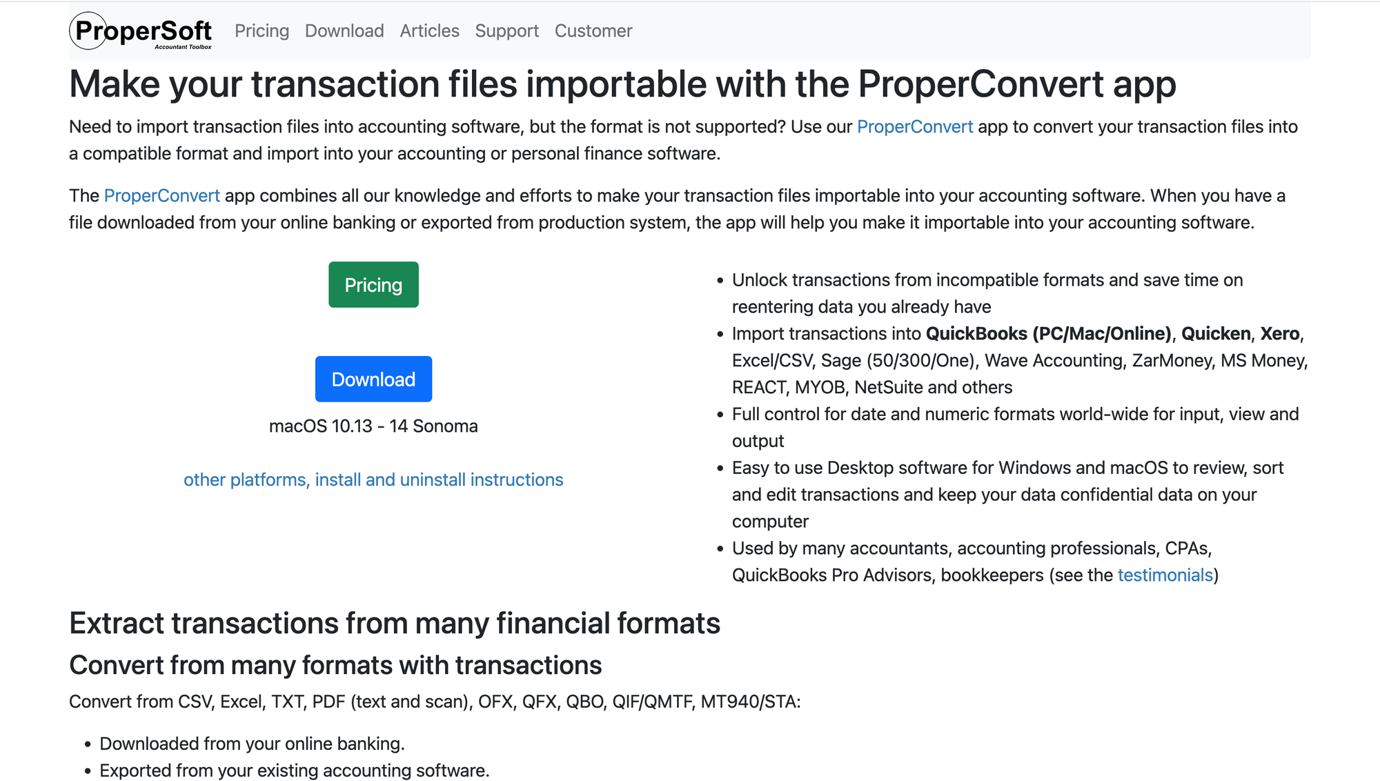 Bank Statement extraction using ProperSoft