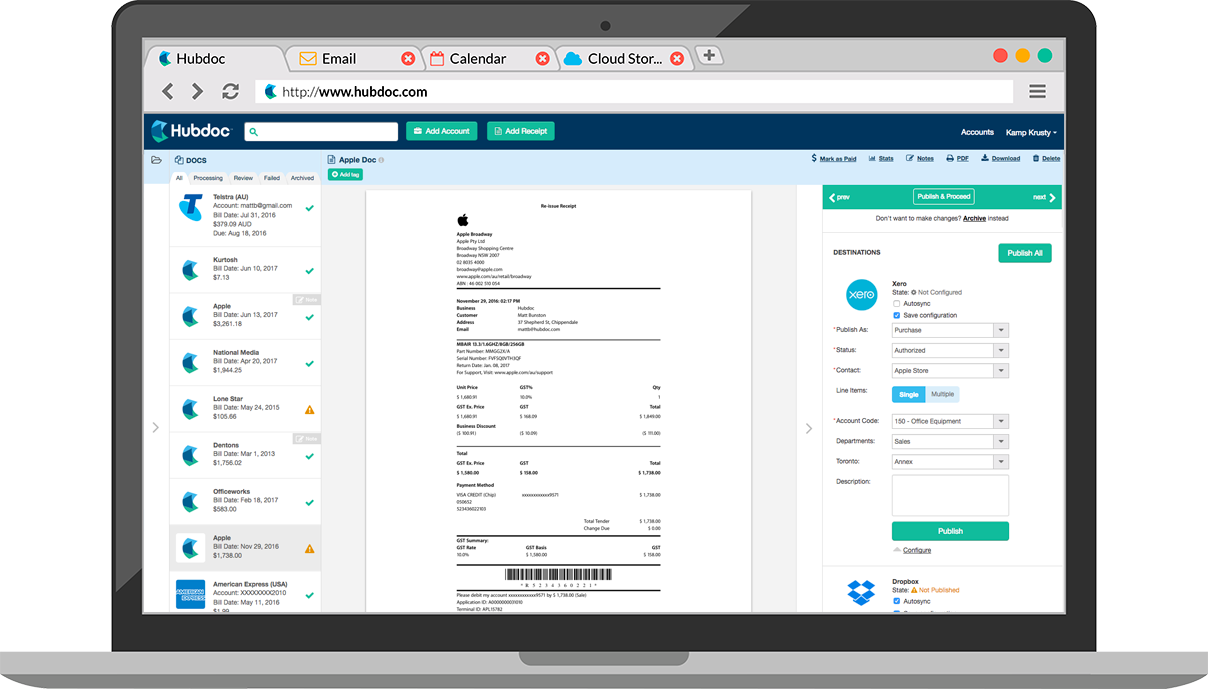 Data extraction using Hubdoc