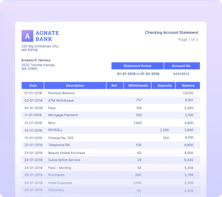 How to Set up Bank Statement Analysis