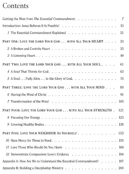 The Essential Commandment Table of Contents