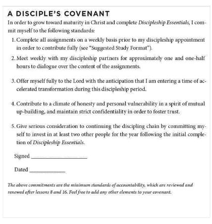 A Disciple's Covenant Setting Expectations in Disciplehsip Essentials