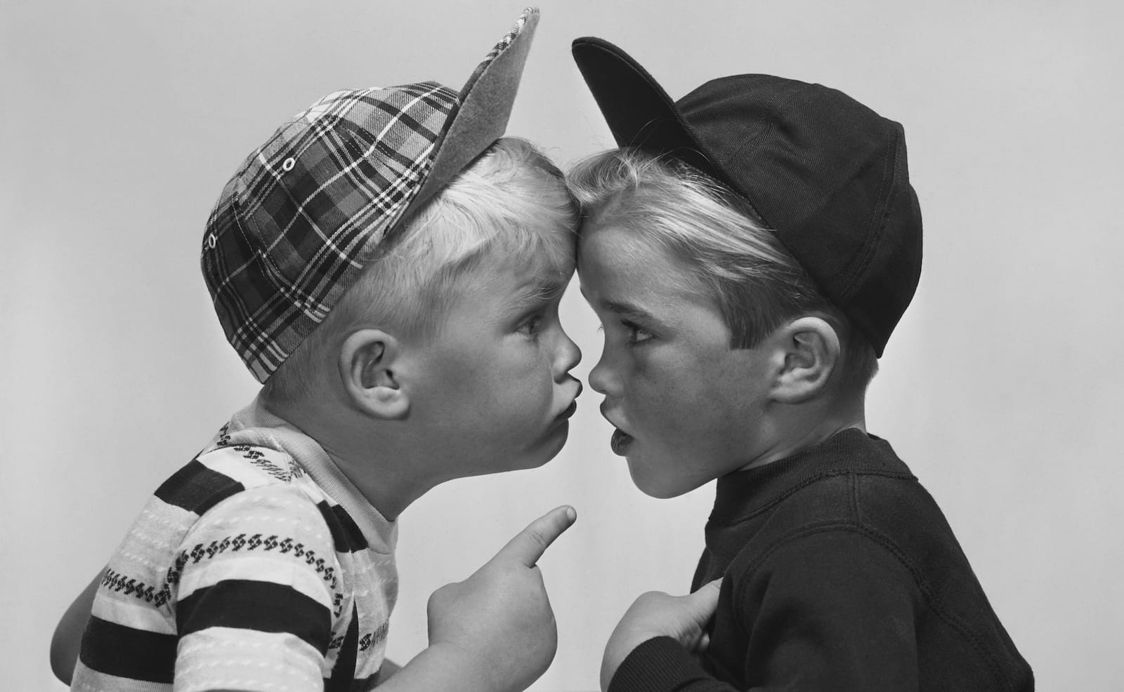 Two little kids ready to fight.