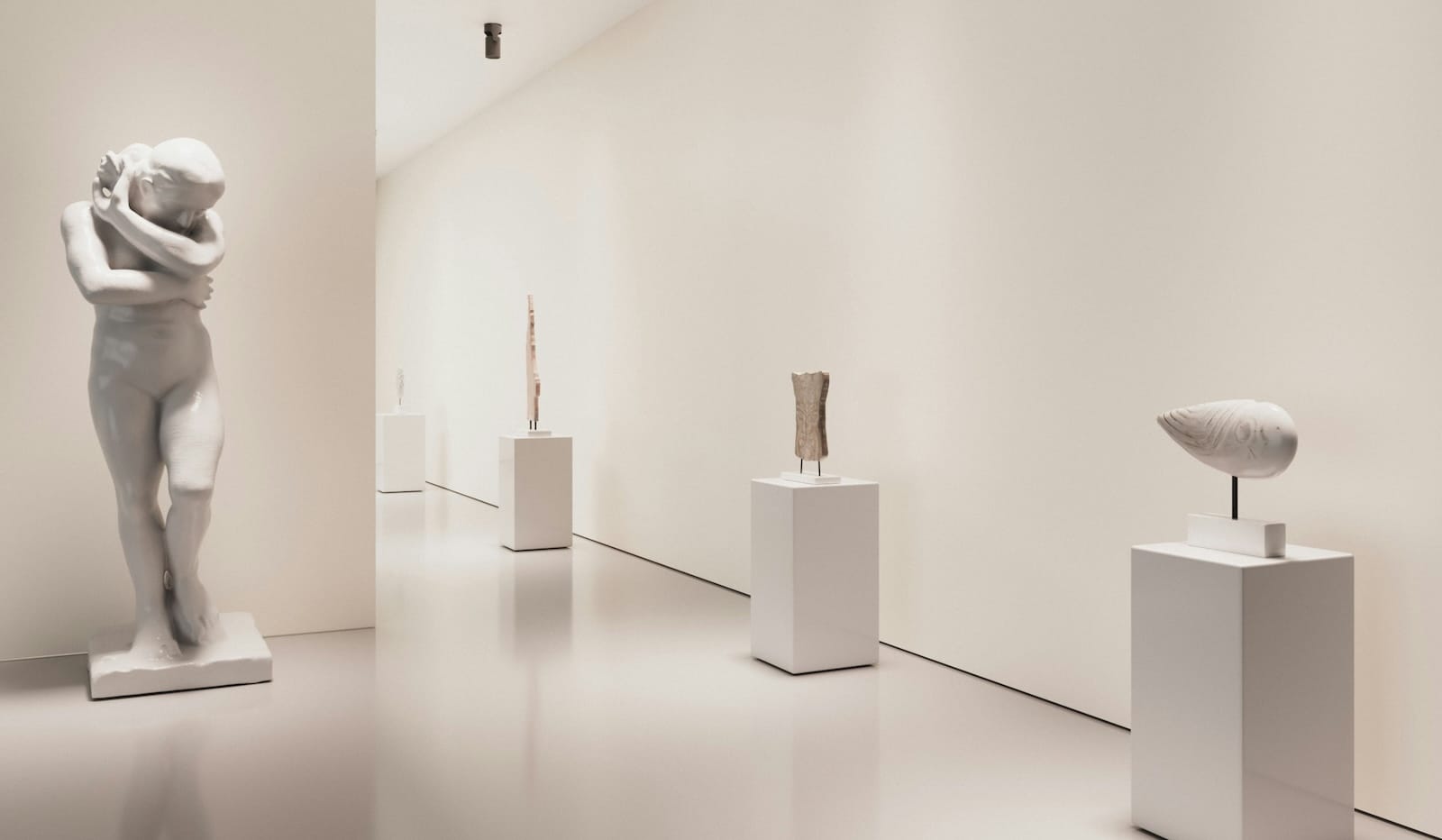 A curated gallery at a museum.