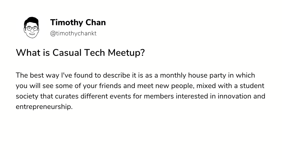 What is Casual Tech Meetup?