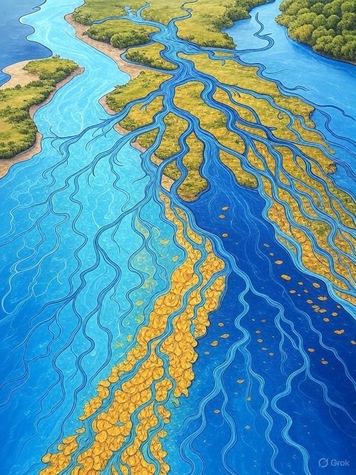 Capital flows through cryptocurrency markets like water through a river system—institutional funds anchor the main channels while speculative capital explores new tributaries during alt seasons.