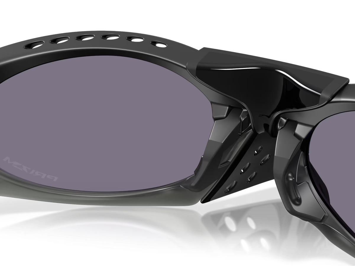 Oakley Plantaris W0OO9437 Prizm Grey Lenses, Matte Black Frame Sunglasses