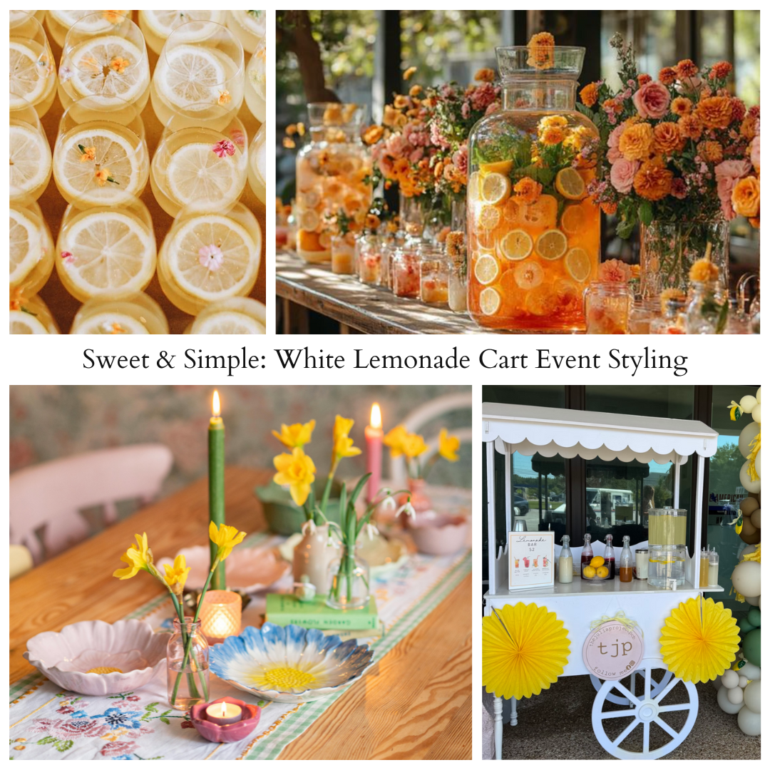 White Lemonade Stand Cart Rental with Balloons in Panama City Beach