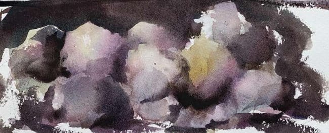 Snow scene with cool shadows and bare trees ideas