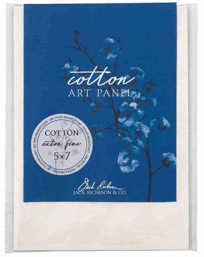 Richeson Cotton Art Panels — triple-primed cotton on 1/8″ HDF panel, stable surface for acrylic painting and studies.