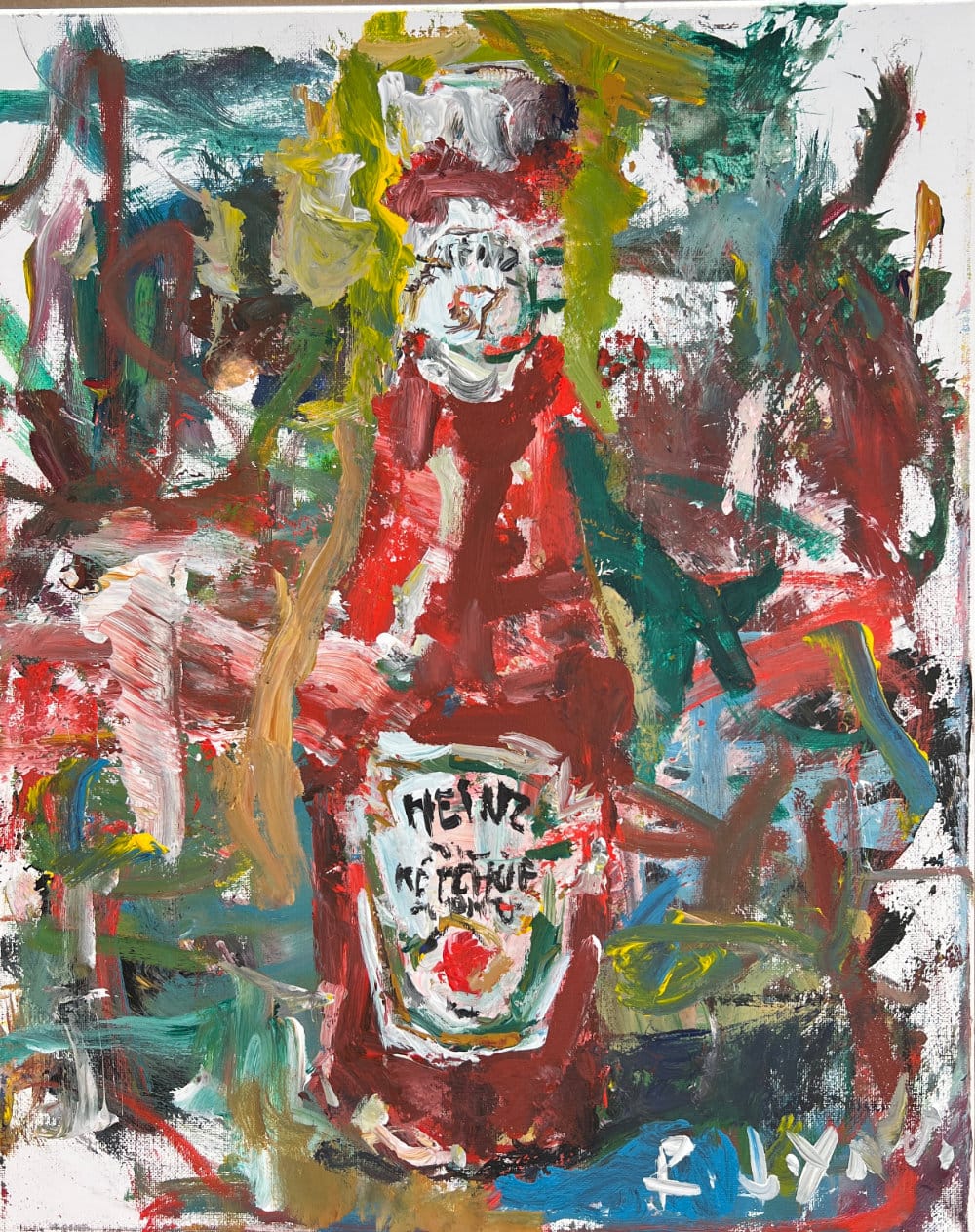 Unique Culinary Artwork with bottle of Heinz ketchup