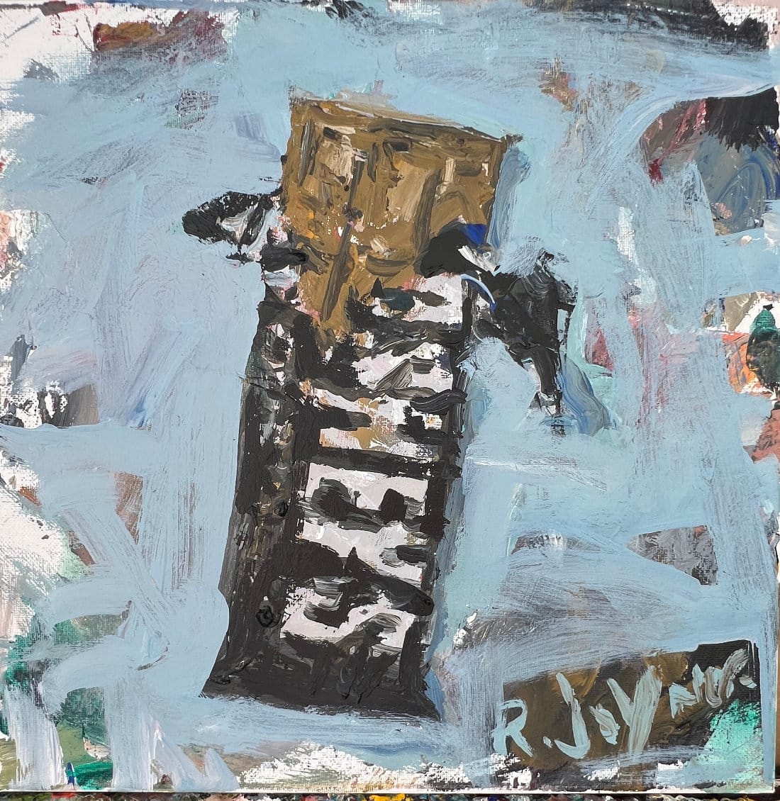 Hersheys chocolate bar pop art painting in yellow and green, popular candy brand artwork