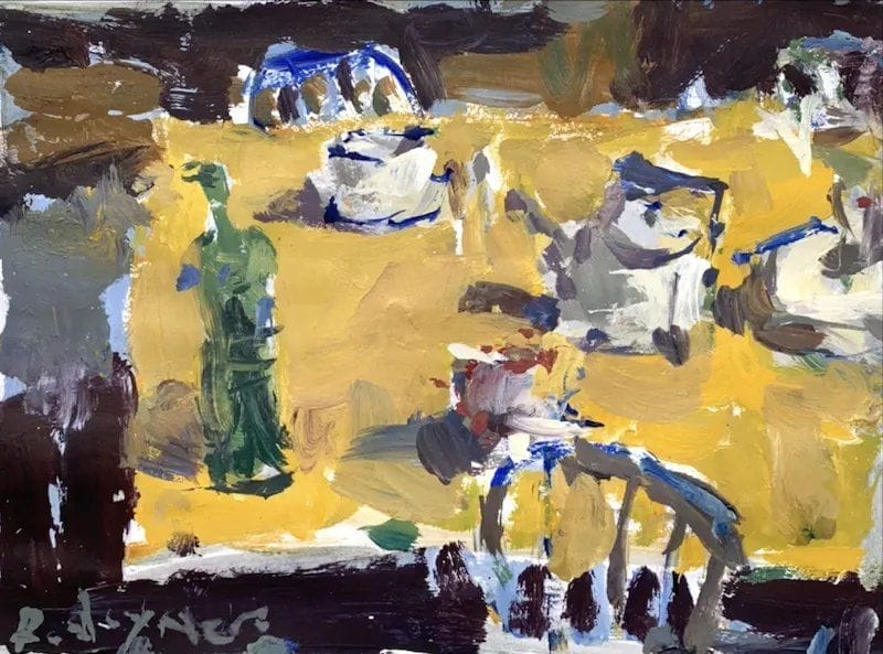 Loose acrylic interior still lie painting