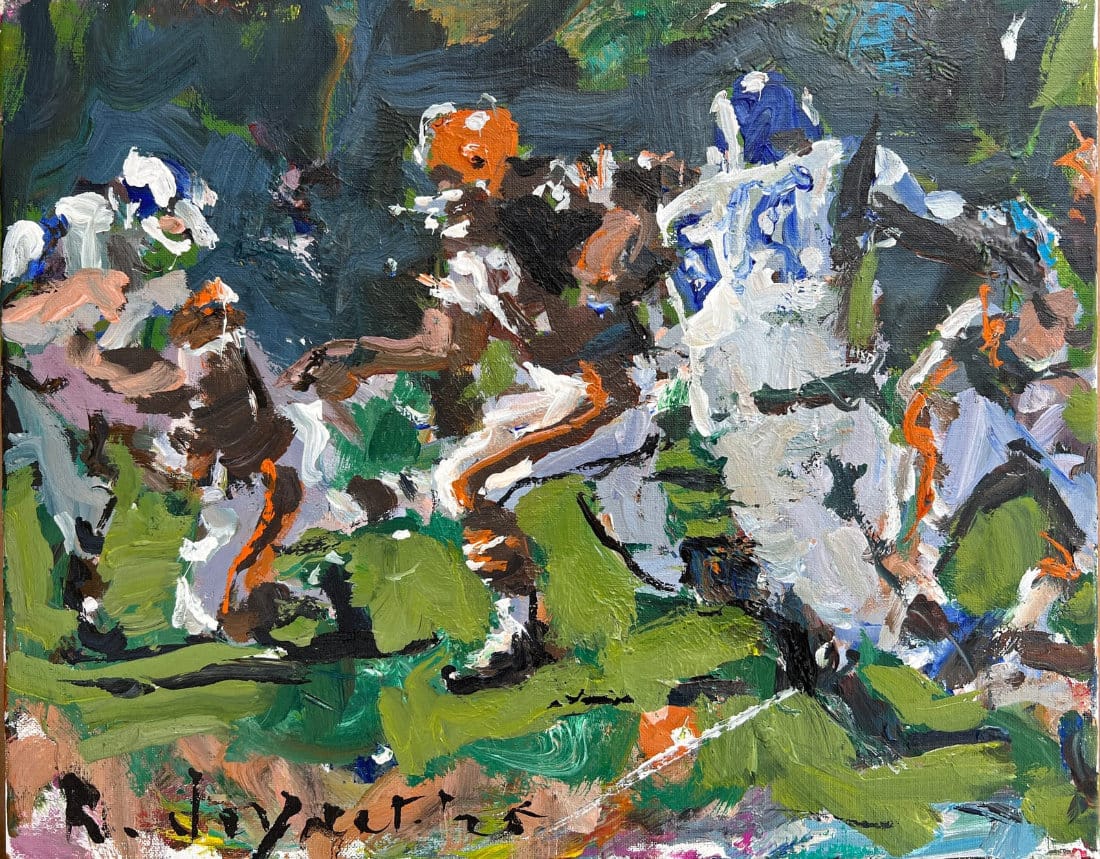 Loose NFL painting of Cleveland Browns legend Jim Brown