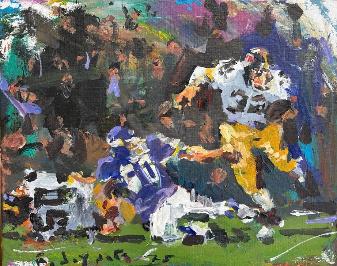 Original NFL art feature Steelers legend Franco Harris