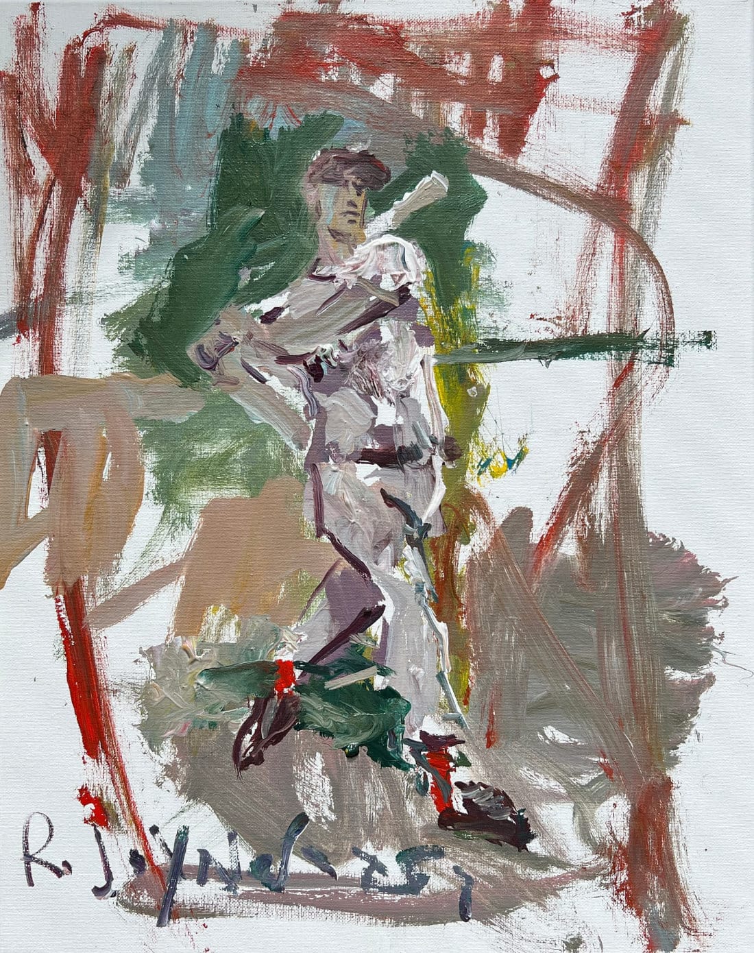 Original expressive baseball acrylic paintings - Boston Red Sox legend Ted Williams